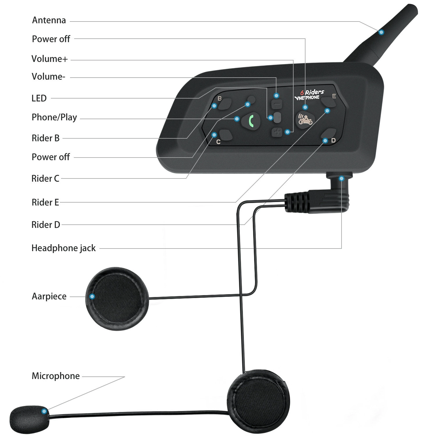 Шлем, рация для велосипедистов, Bluetooth, радиус 1200 метров