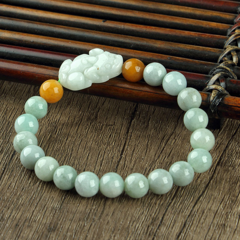 Natural Jade A goods bracelet women's small fresh DIY pendant gourd Lotus Jade brave bracelet A generation of hair