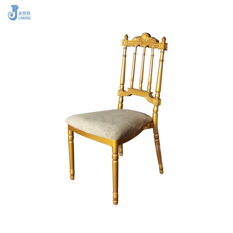 Silla de comedor de aleación de aluminio estilo europeo Silla de corona bolsa suave Hotel banquete actividad silla boda Silla de boda al por mayor