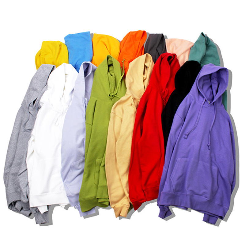 Autumn and Winter 380g Heavy Cotton Oversized Drop Shoulder Unisex Hoodie Thick Loose Solid Color Candy Color Sweatshirt