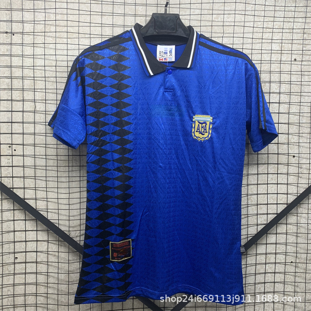 Camiseta de fútbol tailandesa retro Selección nacional Brasil Francia Argentina Portugal Camiseta de manga corta al por mayor Número de impresión