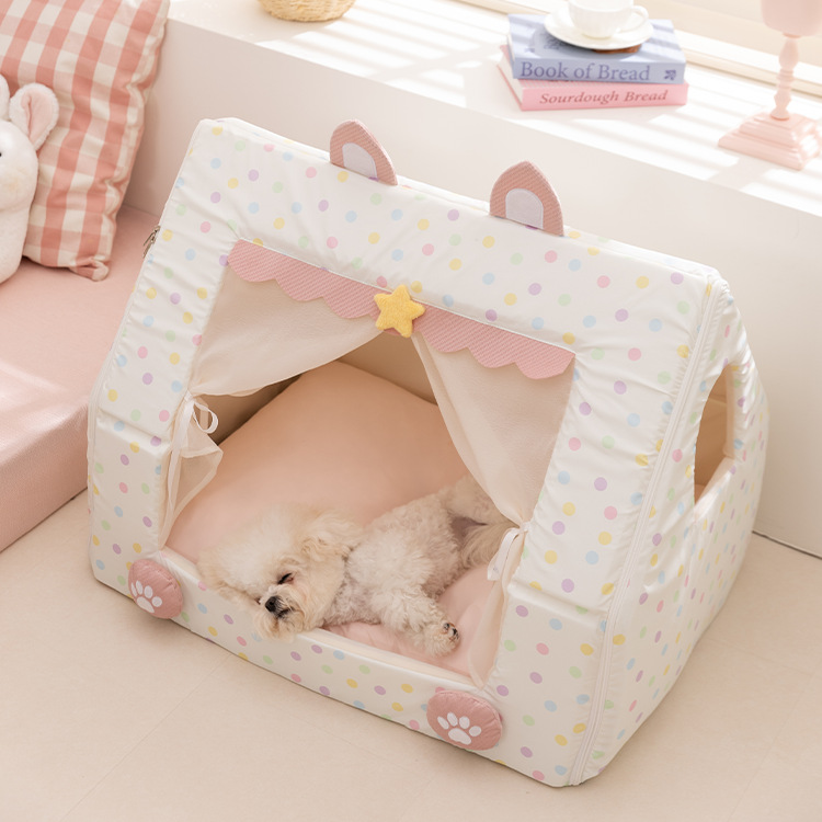 26 años de nueva primavera y verano princesa ventana ventilada tienda de cama de perros
