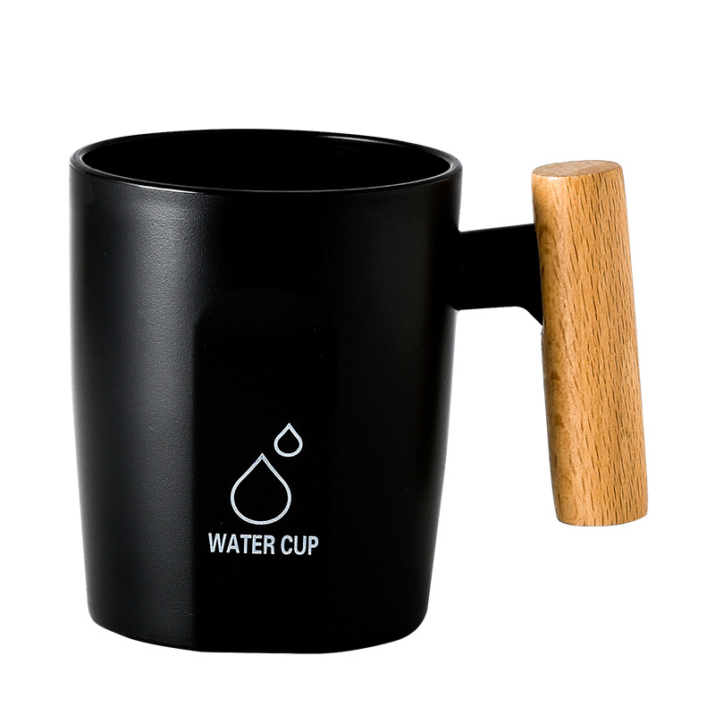 Designer Toothbrush Holder With Wooden Handle And Contrast Cup_voghion.com
