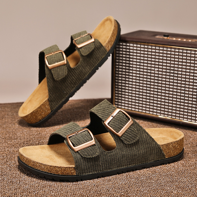 2026 Summer Luxury Birkenstock Cork Slippers Mules Retro Buckle Casual Beach Unisex Trendy Slippers