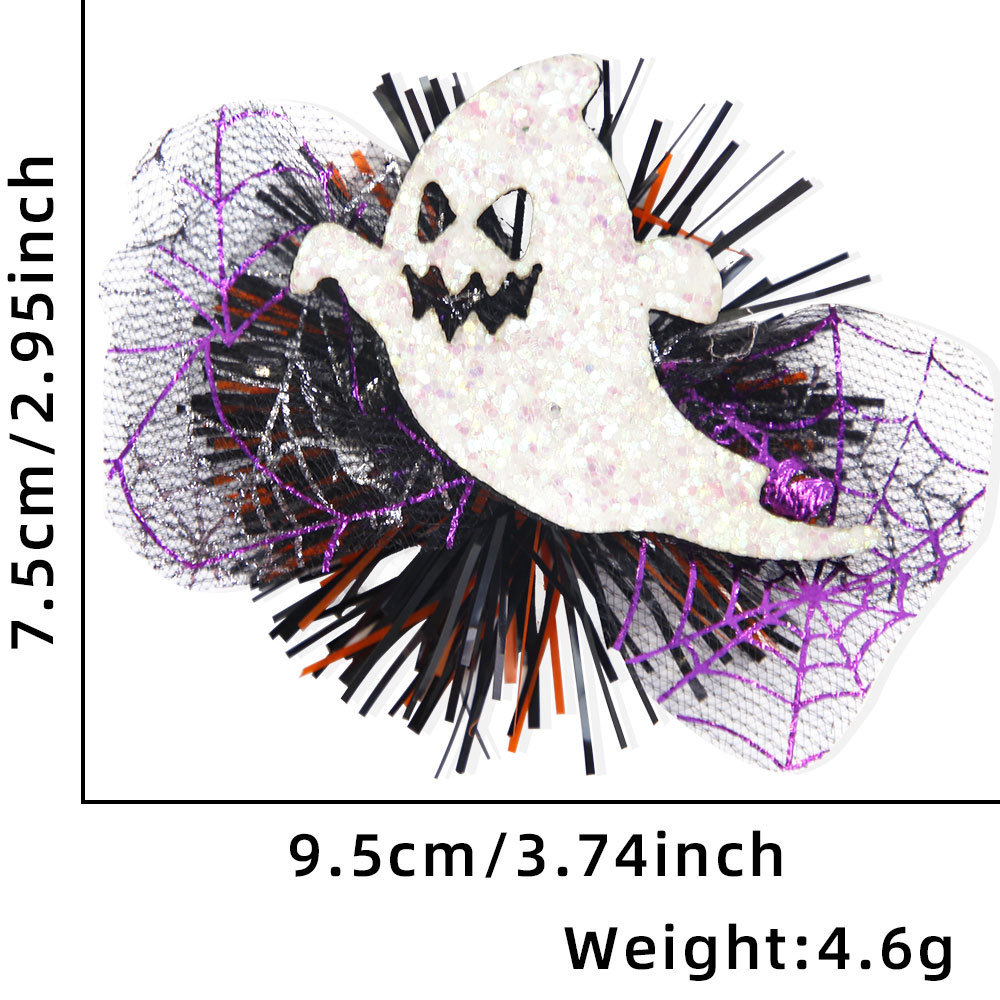 Halloween mascotas brujas sombrero tarjeta de pelo fantasma esqueleto malla tarjeta de pelo gato perro fantasma decoración de fiesta clip de boca de pato