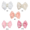 Children's hair accessory from pearl, hairgrip with bow for princess, bangs, simple and elegant design