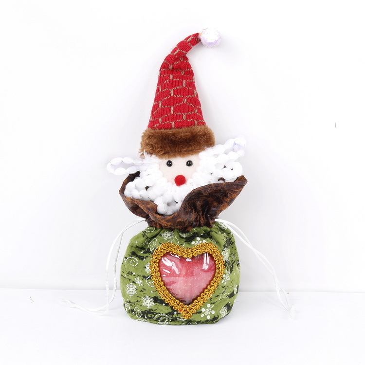 Navidad creativa impresa bolsa de regalo de caramelo Navidad Víspera de Navidad muñeca tridimensional bolsa de fruta al por mayor