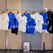 大码刺绣T恤依姿娇25夏百搭轻薄亲肤棉上衣品牌折扣女装走份批发