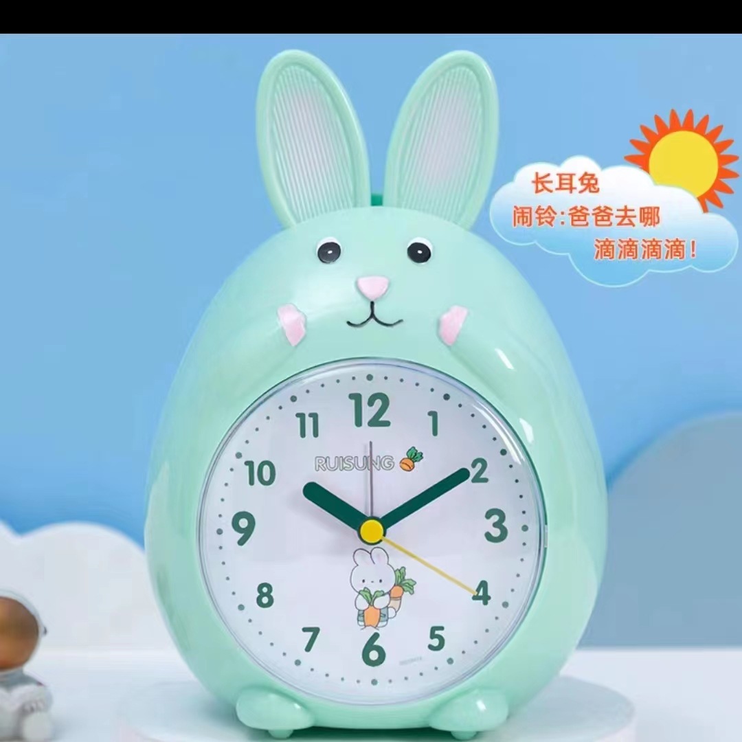 Fábrica al por mayor Snooze conejo reloj de alarma de doble tono de voz reloj de alarma especial para niños caminar es muy preciso puede temporizar el reloj de alarma
