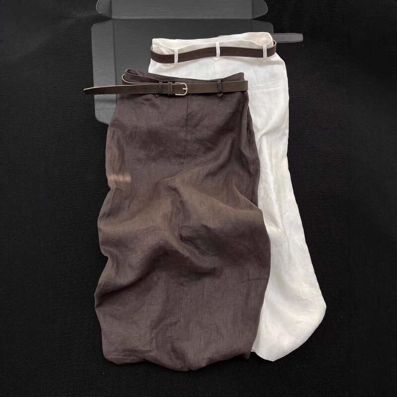 Versatile Slimming High-Waisted Coffee-Colored Premium Skirt for Women, Summer Elegant A-Line Long Skirt, Stylish Hip-Hugging Skirt for Women