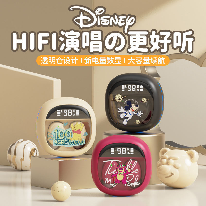 Disney Headphones M41 Officially Licensed Wireless Bluetooth Headphones In-Ear Cute High-Value Digital Display Headphones