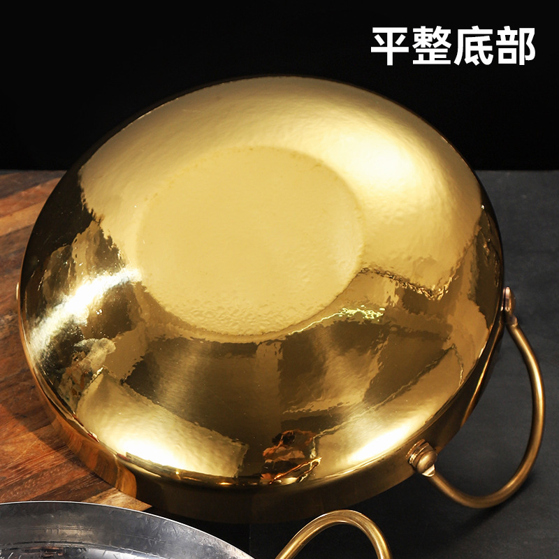 锤纹不锈钢加厚寿喜锅商用锅具韩式双耳火锅寿喜盘海鲜小龙虾锅|undefined