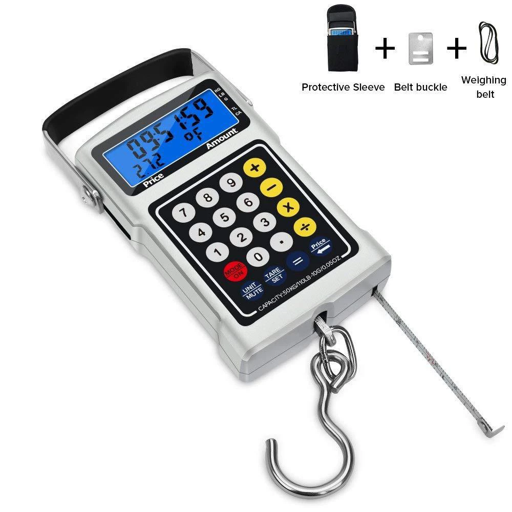 Удобные карманные компьютерные переносные весы Электронные ценовые переносные весы с рулеткой Багажные весы Рыбалка Экспресс