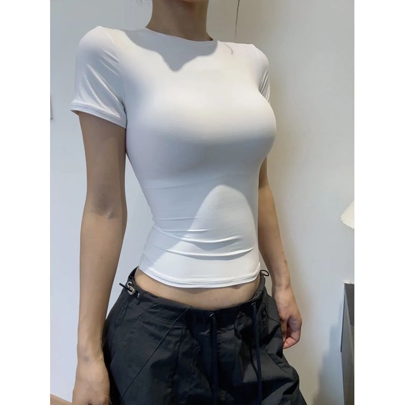 Skim*fits Everybody ポジショニングショルダー ウエストスリムフィットトップス 着痩せ半袖スリムフィット 万能速乾Tシャツ|undefined