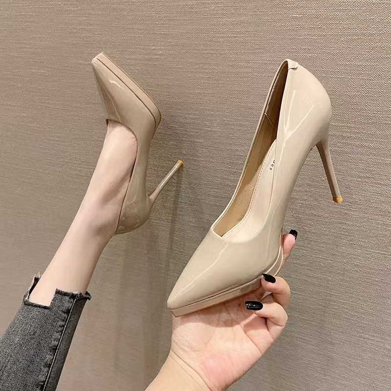 Apricot shoes [leather 8cm]