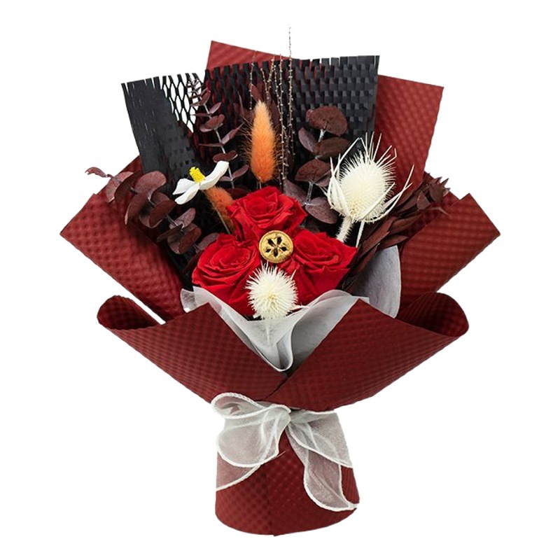 Ramo de rosas preservadas para profesores, regalo de San Valentín para amigos, ramo de flores preservadas de alta gama, venta al por mayor de fábrica