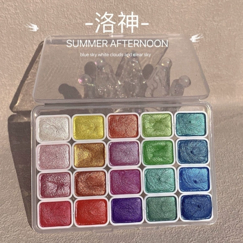 Гипсофила перламутровый акварельный пигмент, твердый студенческий минеральный китайский рисунок, упаковка цветов, маникюр, ES стример, кисть для каллиграфии