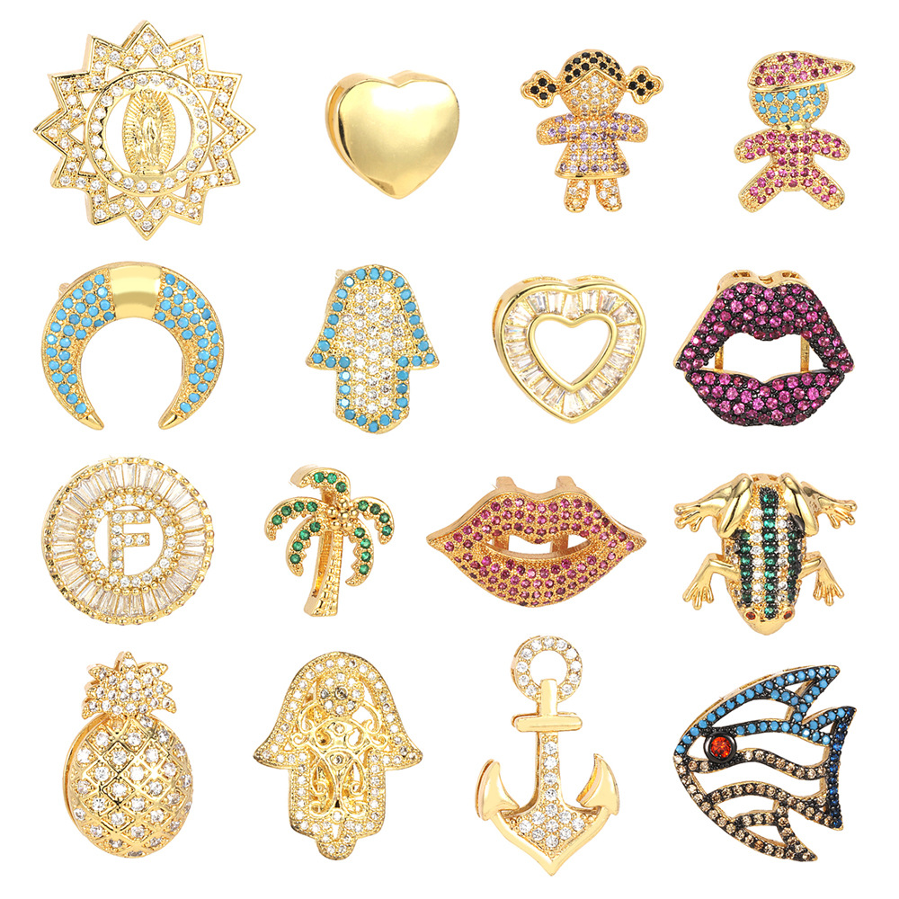 3g Weight Beads Jewelry Making Type 14*17mm Jewelry Making Size DIY Jewelry Accessories Classification 1 Piece Quantity Copper Material Lips, Heart Shape Pattern All Seasons Season Casual, Glam Style 1 Piece 14*17mm Copper Lips Heart Shape Beads 18