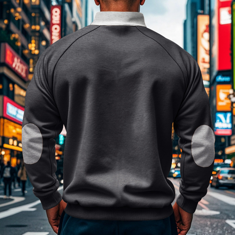 Men's Half Zip Sweatshirt With Stand Collar For Autumn And Winter_voghion.com