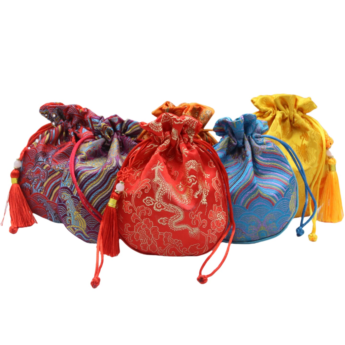 В наличии оптом 10X12 дуги кисточкой небольшой парчи мешок Drawstring мешок Wenwan ювелирных изделий упаковка хранения браслет drawstring мешок