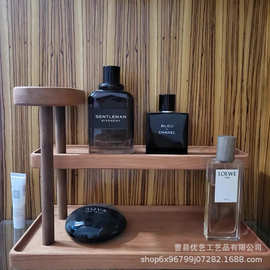木质桌面置物架家用香水收纳架多层化妆品手办娃娃摆件整理架