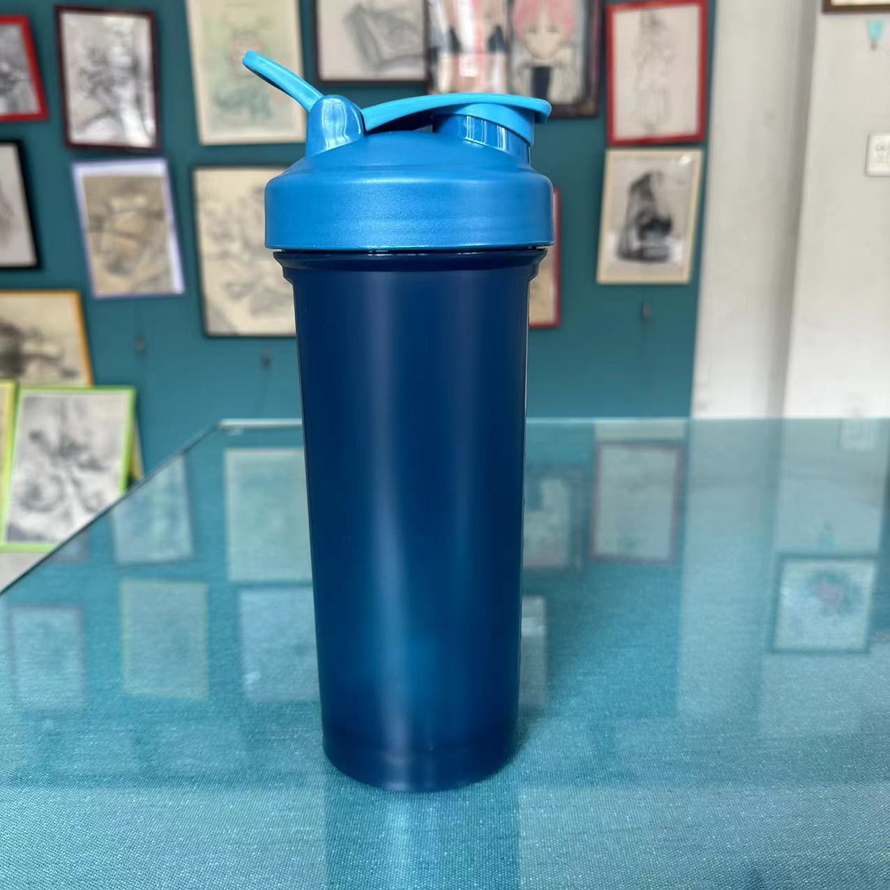 1000 ml batido de proteína en polvo batido gran capacidad ejercicio fitness portátil con taza de agua graduada botella de agua de color