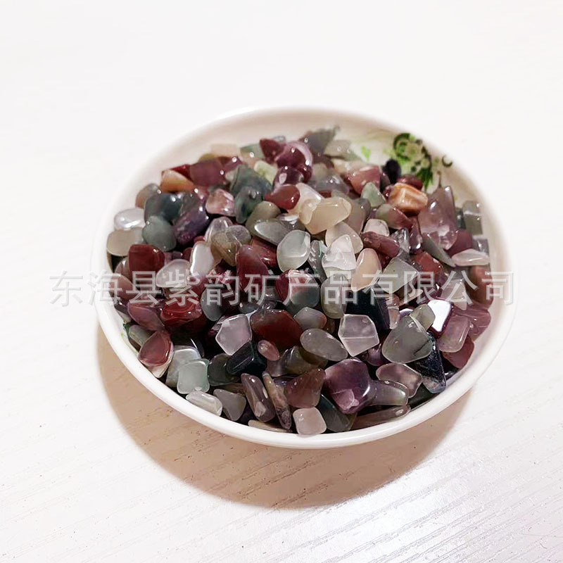卸売り天然水晶砕石粉紫黄水晶七色水晶水槽植木鉢装飾消磁水晶砕石|undefined