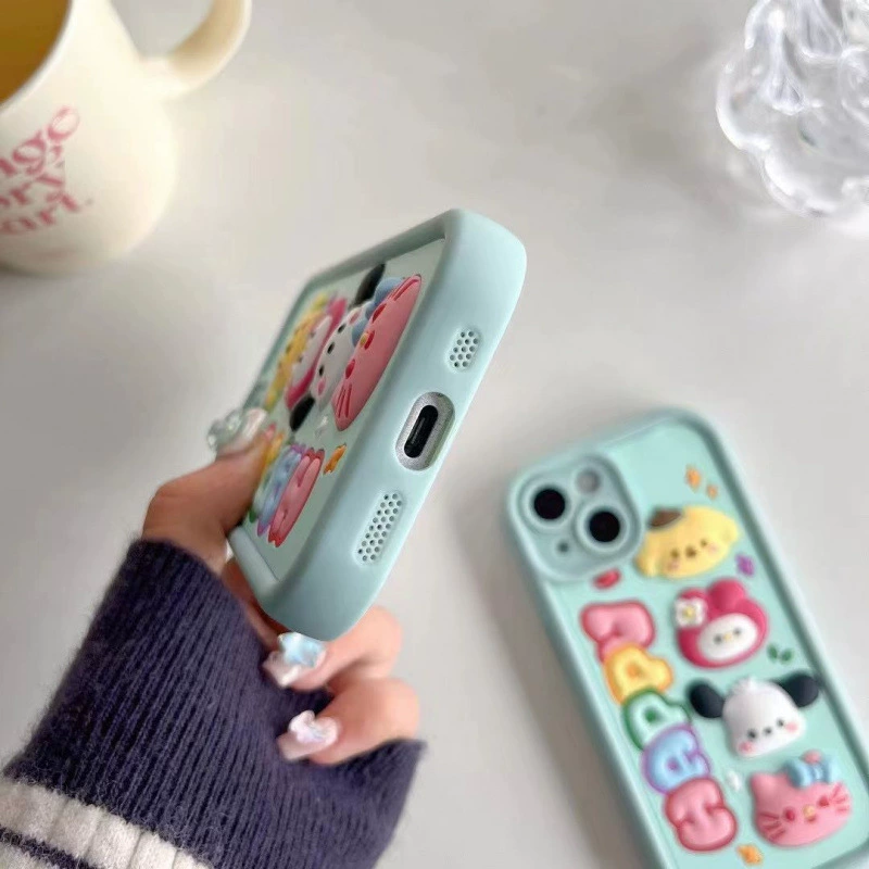Apple, iPhone15, мультяшный трёхмерный силикон совместимый с iPhone15 Pro, чехол для телефона, iPhone14 Pro, 3D