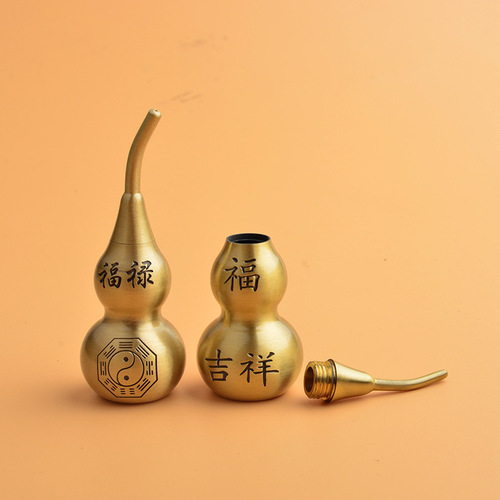 Brass copper gourd keychain pointed beak gourd hollow large gourd copper accessories