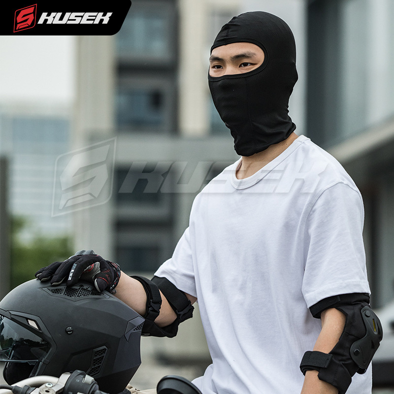 KUSEK motocicleta motocicleta cubierta de protección solar verano deportivo al aire libre coche eléctrico respirado a prueba de viento máscara facial completa