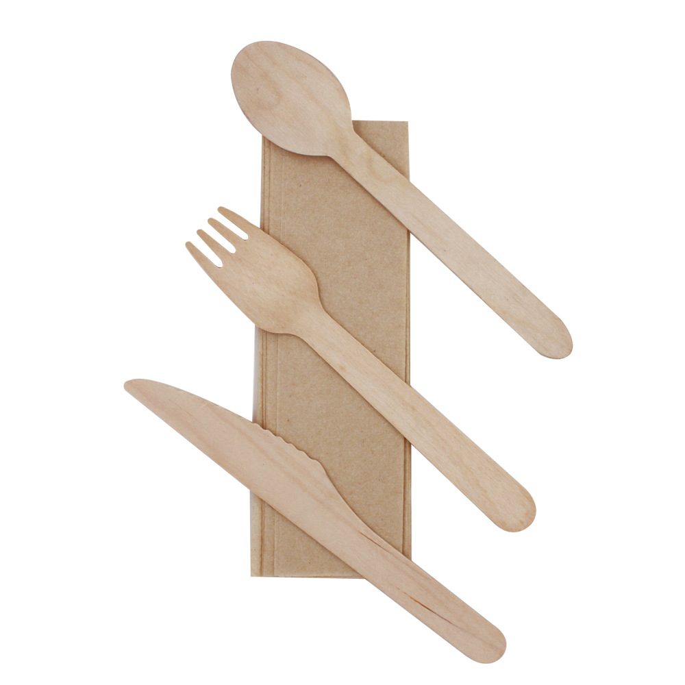 Wooden tableware, pack, fork