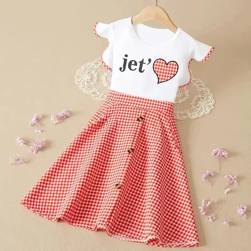 Платье на лето, летняя одежда, детский костюм принцессы маленький, юбка, корейский стиль, для подростков