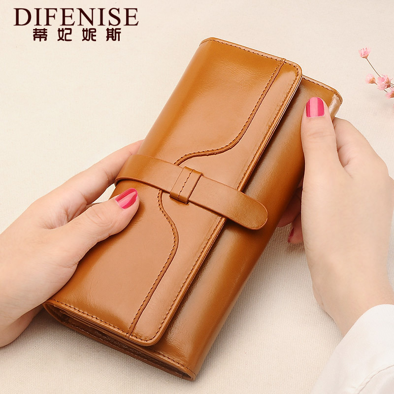 Cross-Border Special Offer: Women's Long Wallet Made of Top-Grain Oil-Waxed Cowhide, Large Capacity, Multiple Card Slots, Coin Purse Cross-Border Special Offer: Women's Long Wallet Made of Top-Grain Oil-Waxed Cowhide, Large Capacity, Multiple Card Slots, Coin Purse