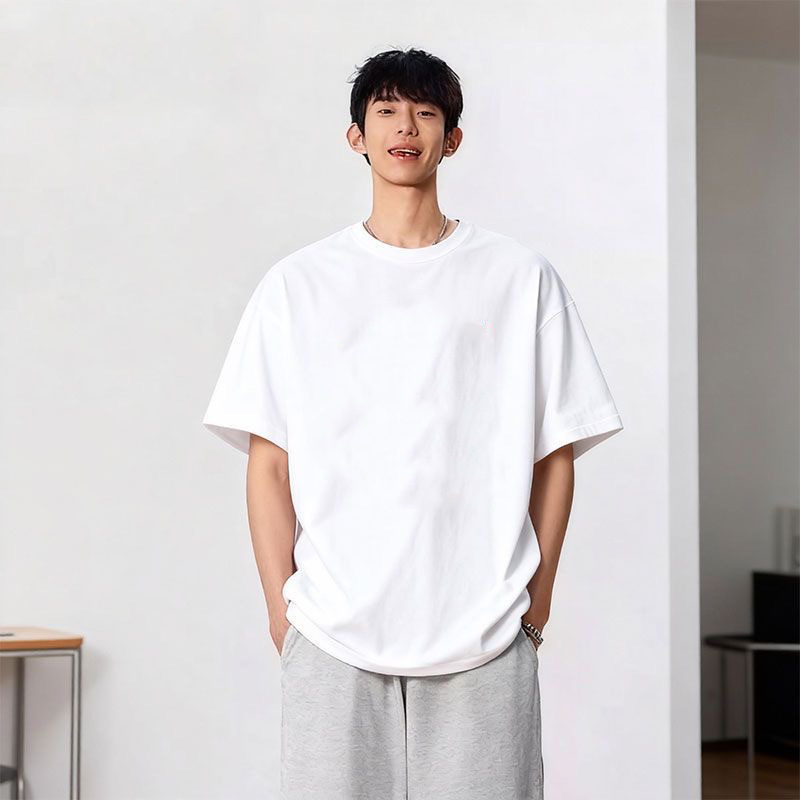 Comercio exterior explosión impresa camiseta de manga corta letras creativas para hombres y mujeres W diseño pareja camiseta de verano suelta camiseta mujer