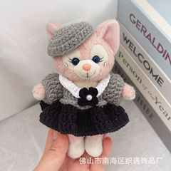 リナベイエル服 社交界風キーホルダー人形 着せ替え 手編みワンピース 交換用服 人形服