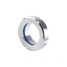 304不锈钢卫生级焊接活接视镜 圆螺纹 焊接视镜管道玻璃观察视镜