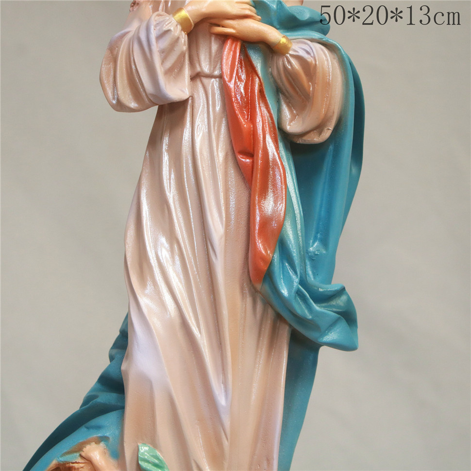 50cm transfronterizos de la Asunción de la Virgen María Mirando la Estatua de la Iglesia de la Casa Decoración de la Estatua de la Personaje Principal Salón