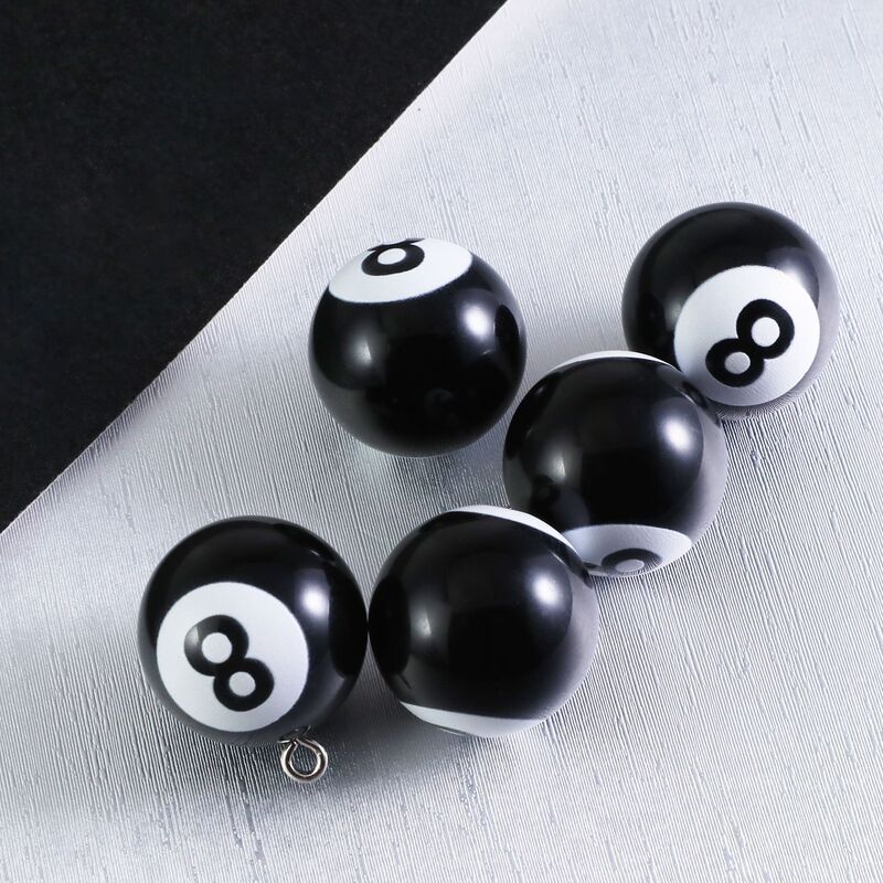 Cross-Border Resin Artificial Black 8 Billiards Billiards Bag Pendant Gift Keychain DIY Handmade Jewelry Accessories Ready Stock Cross-Border Resin Artificial Black 8 Billiards Billiards Bag Pendant Gift Keychain DIY Handmade Jewelry Accessories Ready Stock