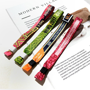 Printed Disposable Event Admission Bracelet Cross-border Concert Cartoon Letters Polyester Webbing Ticket Wrist Strap
