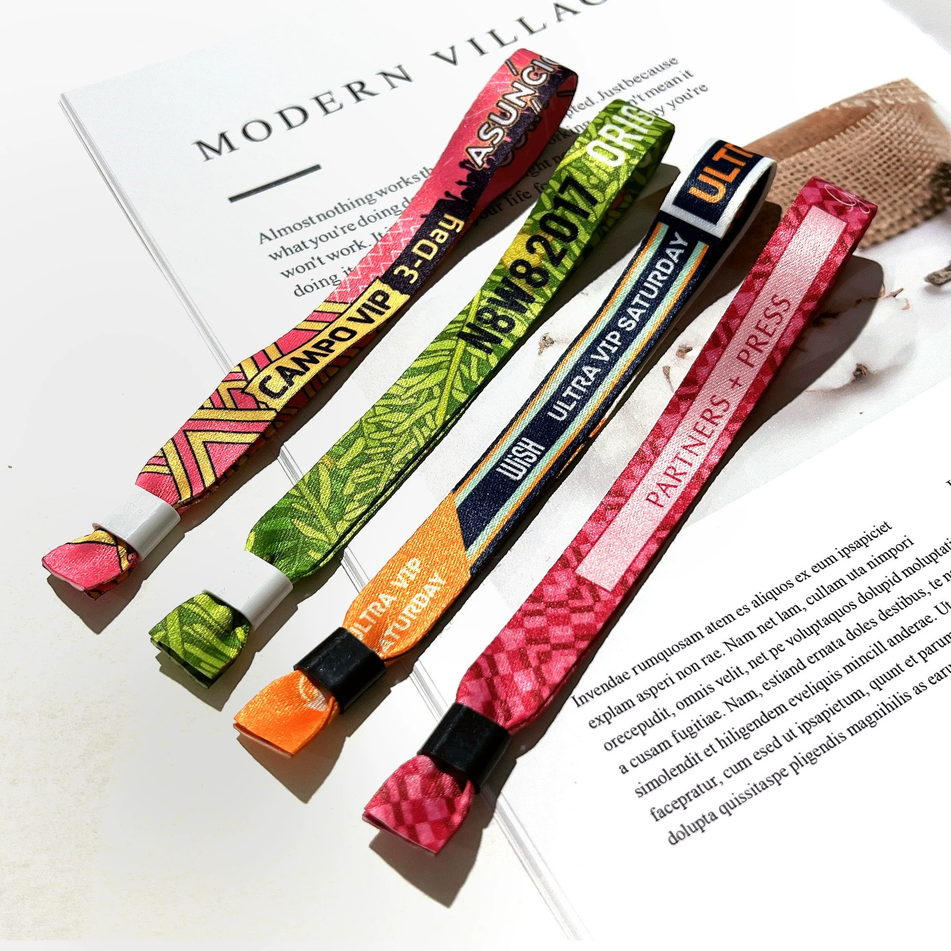 Одноразовый браслет с принтом для приема мероприятий, трансграничный концертный мультяшный ремешок с буквами из полиэстера, лямка для билетов