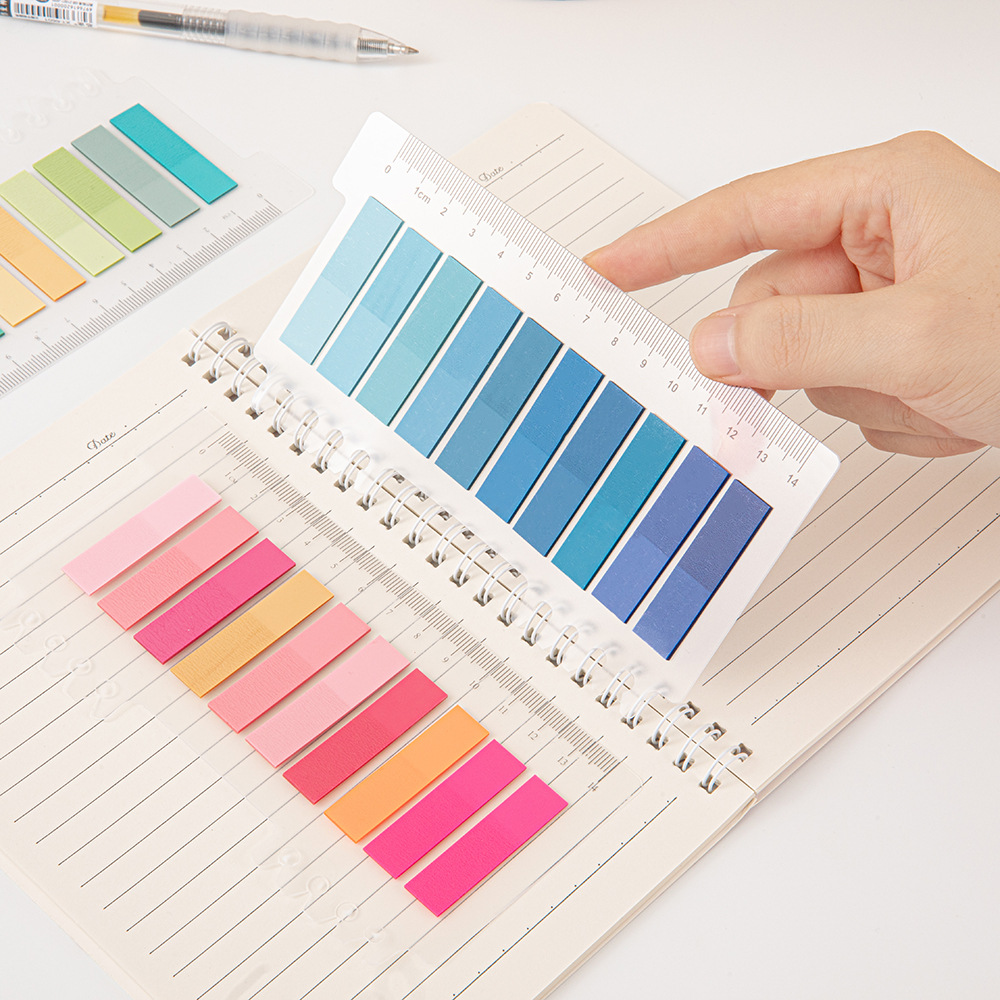 Fabricantes al por mayor PET 10 colores 200 etiquetas de índice transparentes para estudiantes de lectura etiqueta de oficina pegatinas impermeables