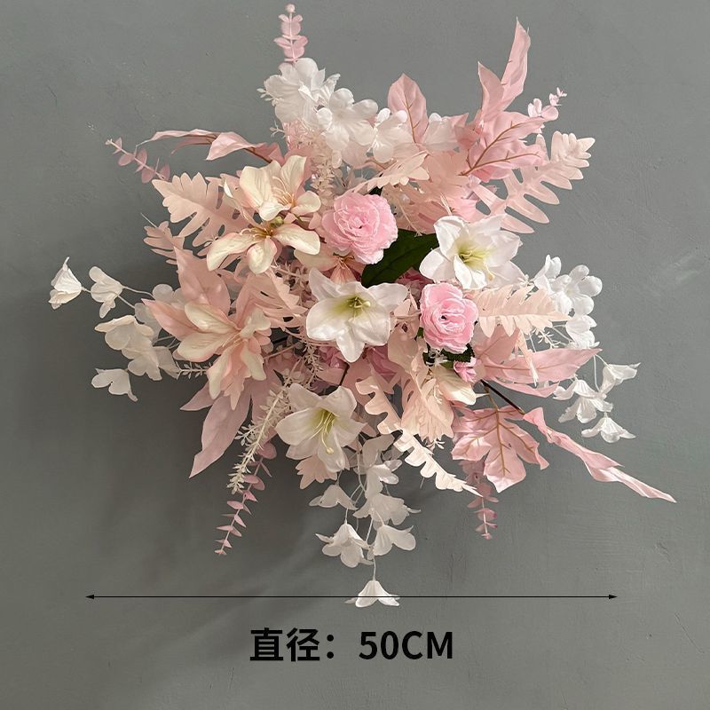 升级大尺寸订婚仿真花排花仿真绢花成品装饰尤加利花排台路婚礼|undefined