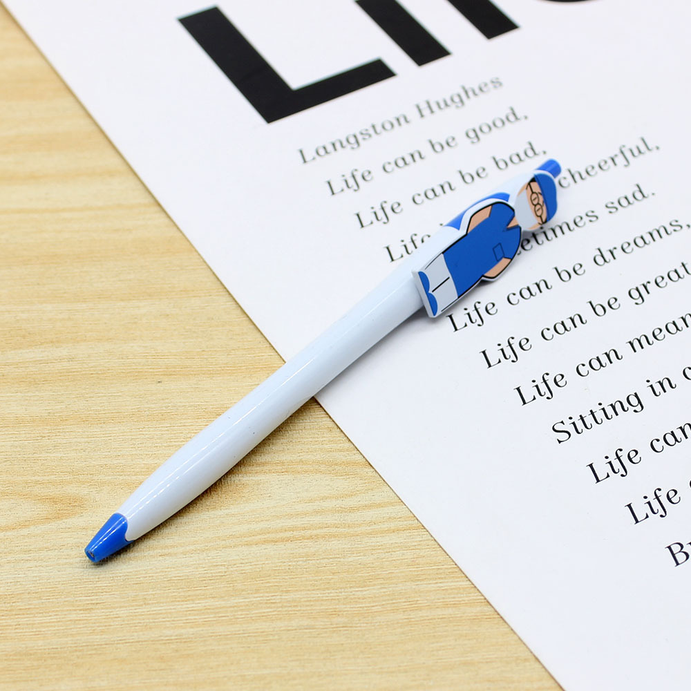 Papelería creativa, médico, enfermera, patrón, portalápices, prensa, bolígrafo de plástico, impresión de personajes de dibujos animados, bolígrafo publicitario