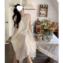 长裙法式吊带雪纺连衣裙2026夏季新款海边沙滩度假裙子图片色