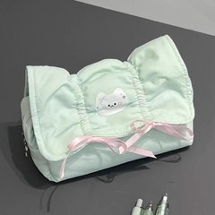 韓国インスタイルプルボウペンバッグミルクふふ高価値大容量学生文具箱収納袋