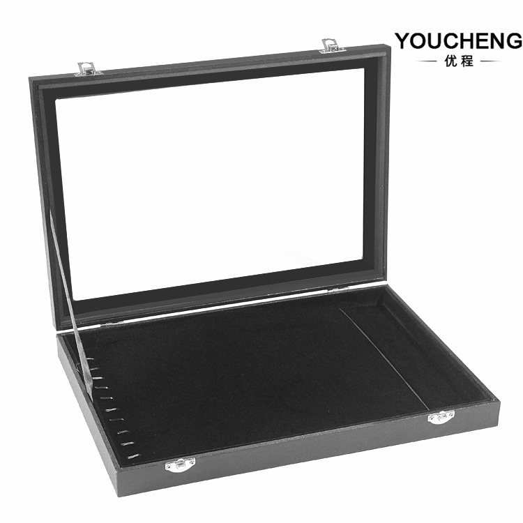 现货批发黑色11位项链珠宝箱收纳防尘项链展示盒饰品首饰收纳盒