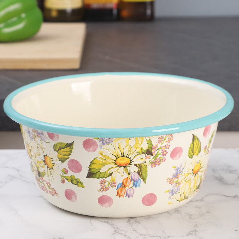 Ouli casa cocina cuenca de sopa de esmalte y cuenca de huevo cuenca de lavado de verduras cuenca de esmalte cuenca de mezcla