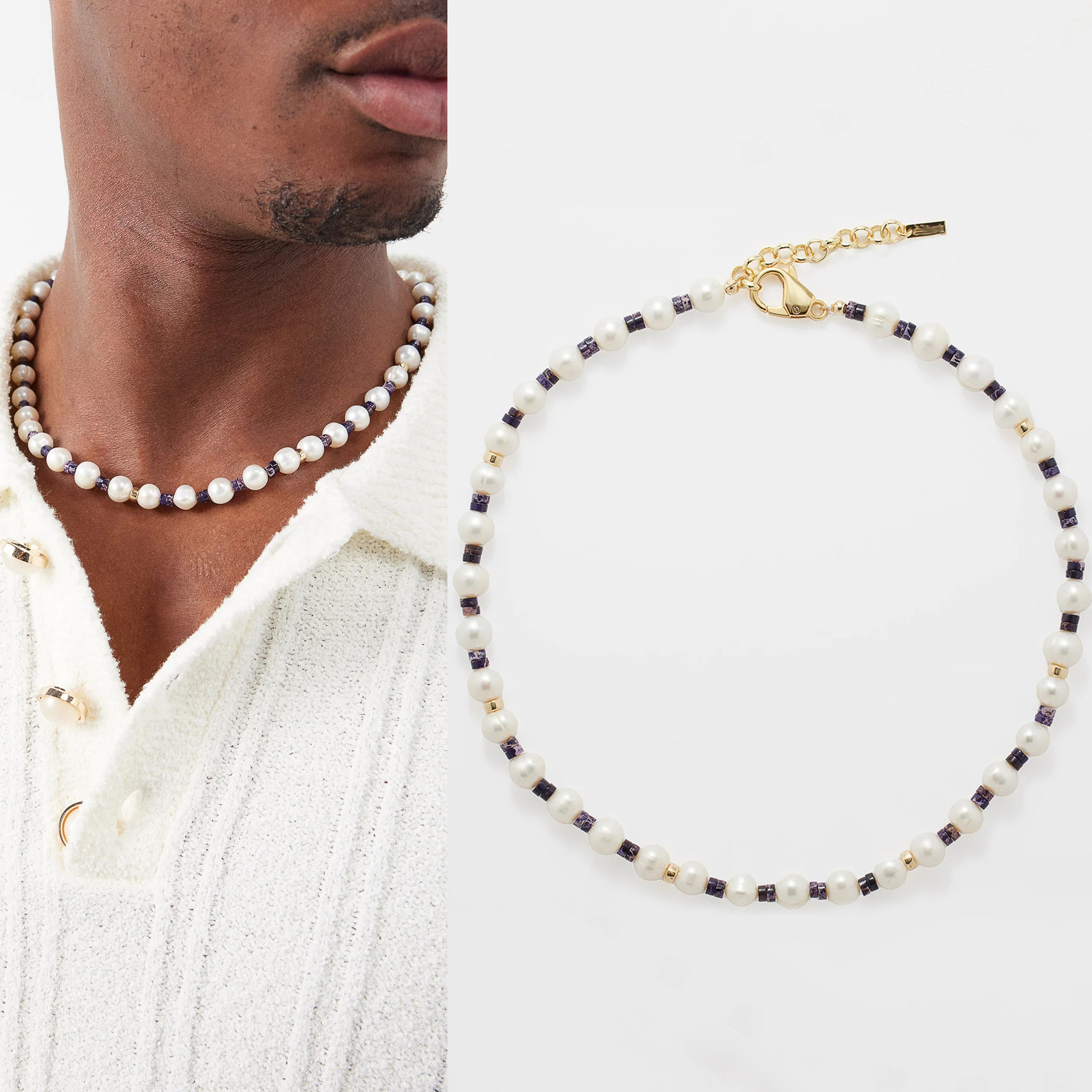 32g Weight Bracelets, Necklace Classification 2 PCS/Package Quantity Holiday, Daily Occasion Beaded, Freshwater Pearl, Titanium Steel Material Geometric Pattern Women's Gender Casual, Simple Style Style 2 PCS/Package Beaded Freshwater Pearl Titanium Steel Freshwater Pearl Jewelry Sets 37