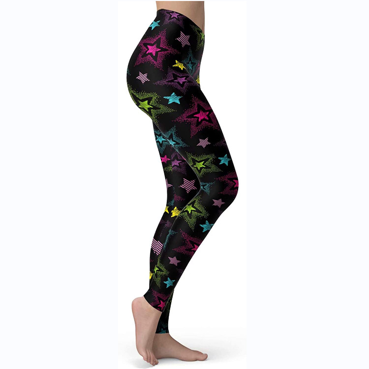 Abbigliamento da donna multicolore stampato slim fit fianchi sollevamento snellente grandi dimensioni corsa yoga fitness leggings_voghion.com