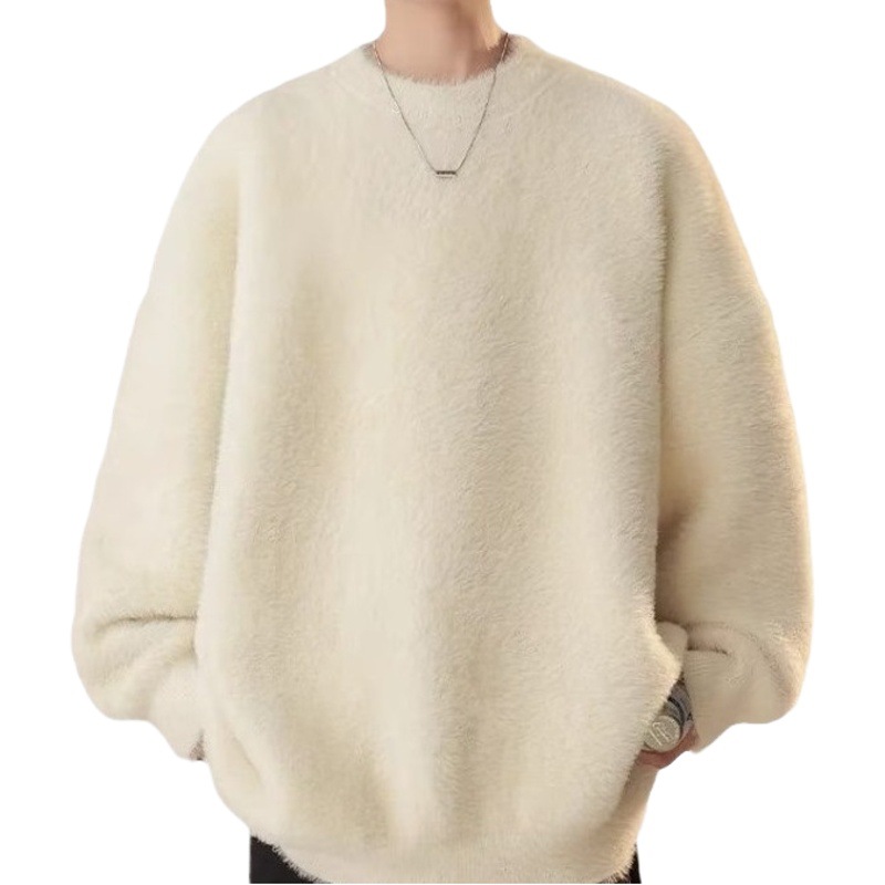 Suéter Otoño e Invierno de los hombres Nuevo Japonés retro de alto grado suéter flojo ocasional estilo perezoso suave glutinoso suéter